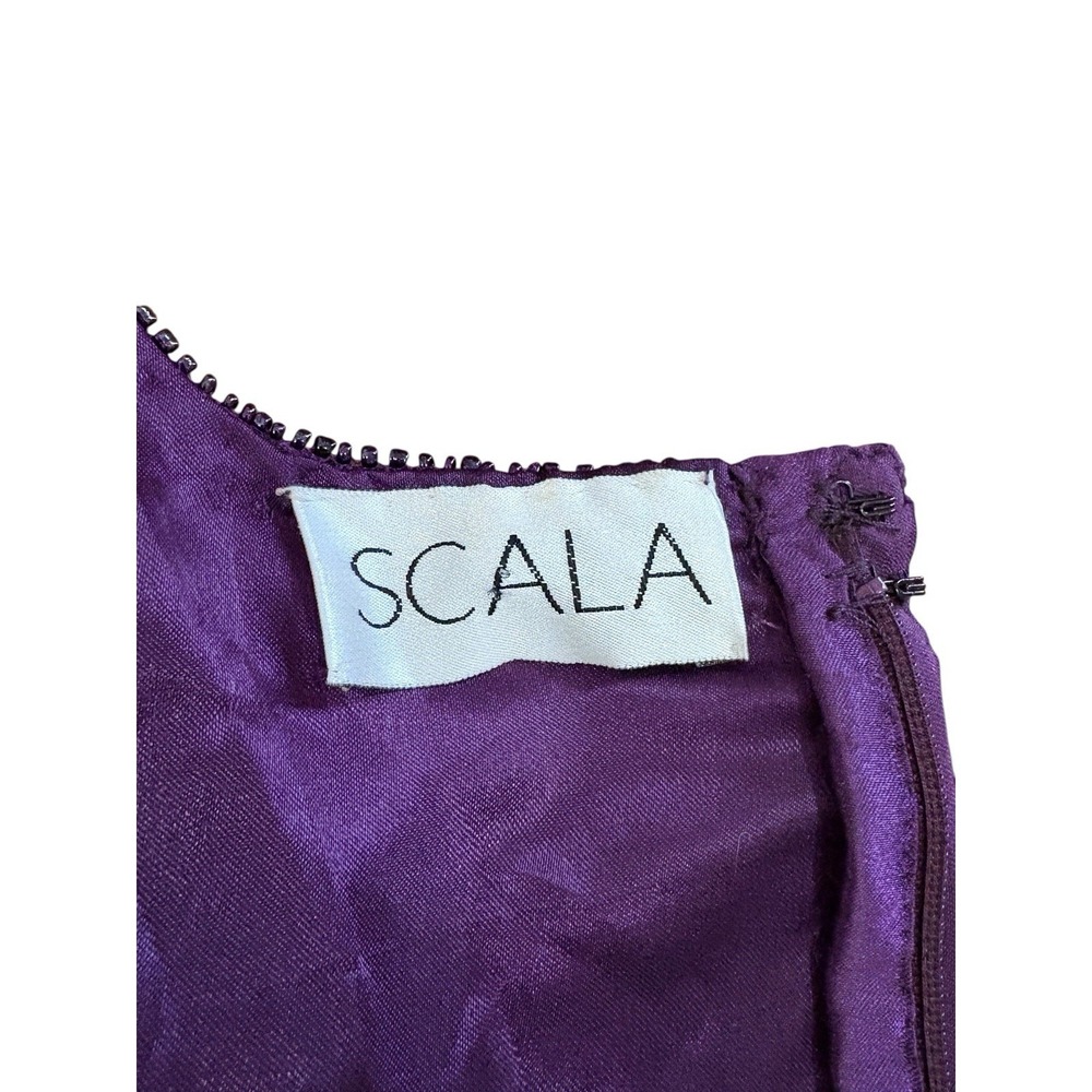 Vtg Scala Evening Gown Purple Beaded Event Dress Sz L/XL Gala Mother Of Bride - Picture 8 of 11